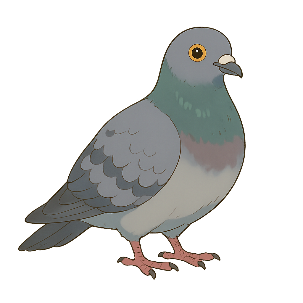 Pigeon looking intensely sideways, possibly analyzing network traffic